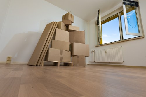Business furniture and IT items prepared for relocation