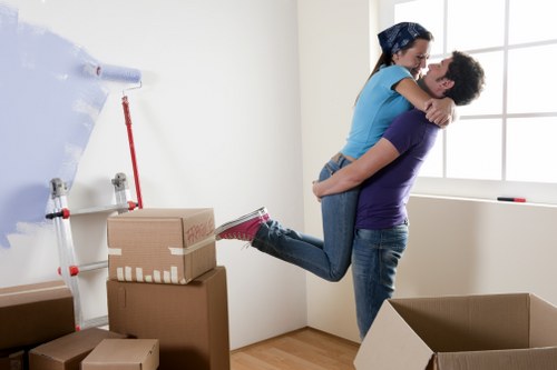 Packed boxes and furniture ready for a Pentonville removal
