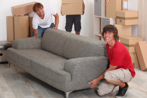 Boxes and furniture being loaded for a local Pentonville house removal