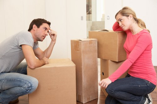Boxes and furniture being loaded for a Pentonville move